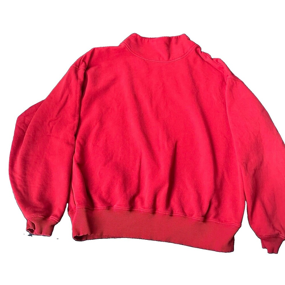 American Eagle Women’s Red Oversized Cropped Mock Neck Sweatshirt Small